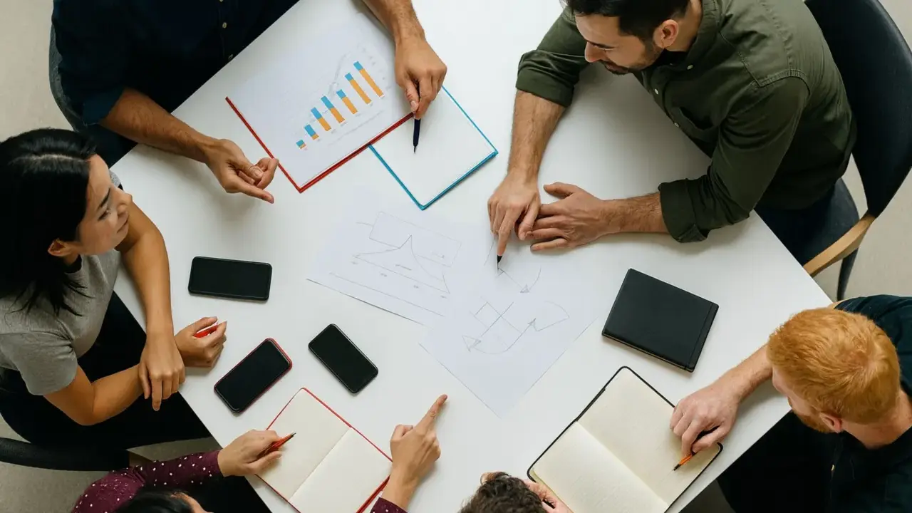 Equipo discutiendo estrategias. El master mba precio es una inversión clave para su futuro profesional.