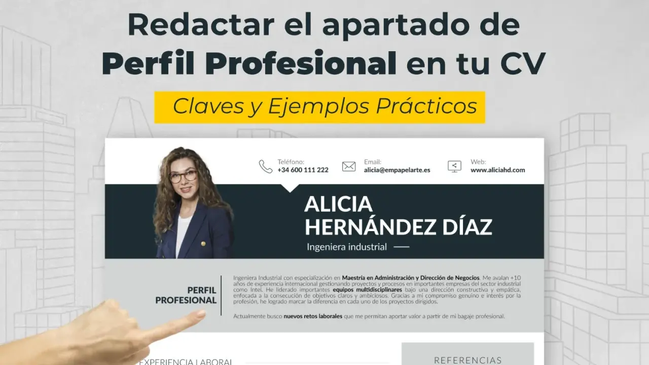 Mujer sonriente con gafas, foto profesional para CV. Ingeniera industrial con experiencia internacional.