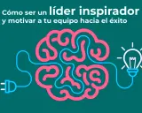 Cerebro con enchufe y bombilla, simbolizando la inspiración para la competencia liderazgo.