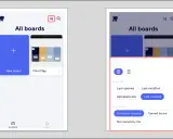 Pantalla de la miro app mostrando "All boards" con opciones de vista, ordenación y filtrado.