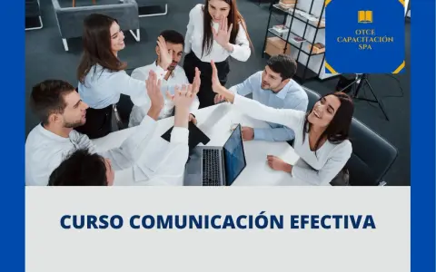 Equipo celebrando éxito en un curso de comunicación efectiva.