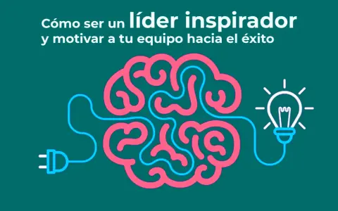 Cerebro con enchufe y bombilla, simbolizando la inspiración para la competencia liderazgo.