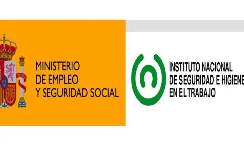 Logotipo del Ministerio de Empleo y Seguridad Social y el INSHT (Instituto Nacional de Seguridad e Higiene en el Trabajo).