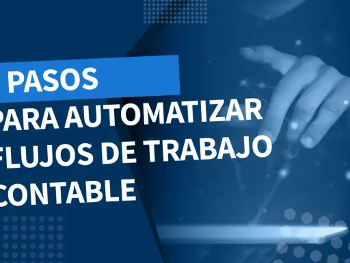 7 pasos para la automatización del flujo de trabajo contable. Mano interactuando con una red digital.