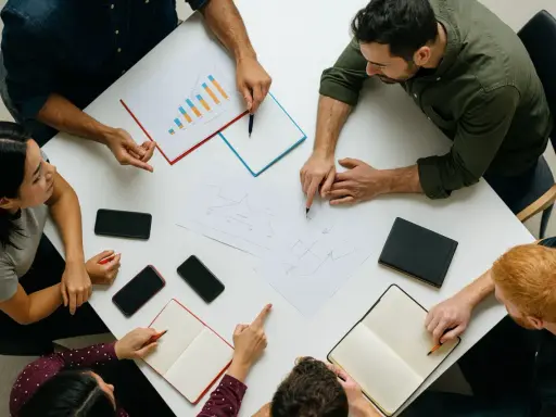 Equipo discutiendo estrategias. El master mba precio es una inversión clave para su futuro profesional.