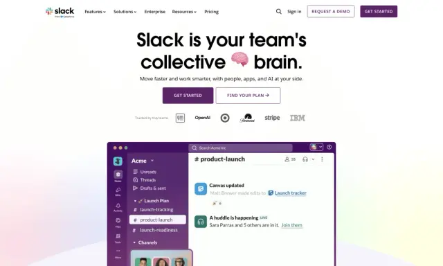 Slack, una alternativa a Teams, organiza la comunicación de tu equipo con canales y mensajes directos.