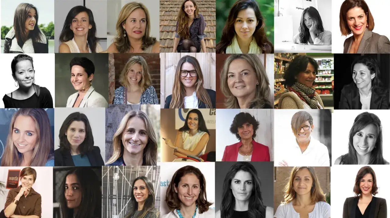 Collage de mujeres sonrientes, cada una representando el esp&iacute;ritu de una ayuda mujer emprendedora.